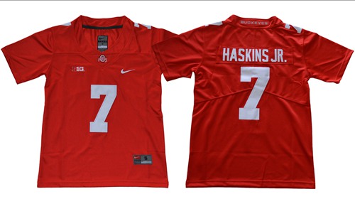 Buckeyes #7 Dwayne Haskins Jr Red Limited Stitched Youth NCAA Jersey - Click Image to Close